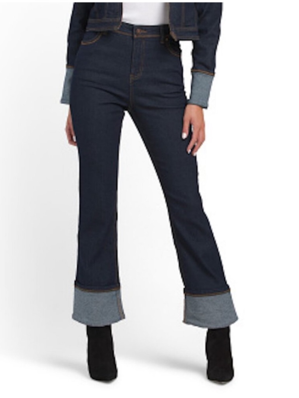 House of Harlow 1960 Dark Indigo Jeans with Tan Stitching